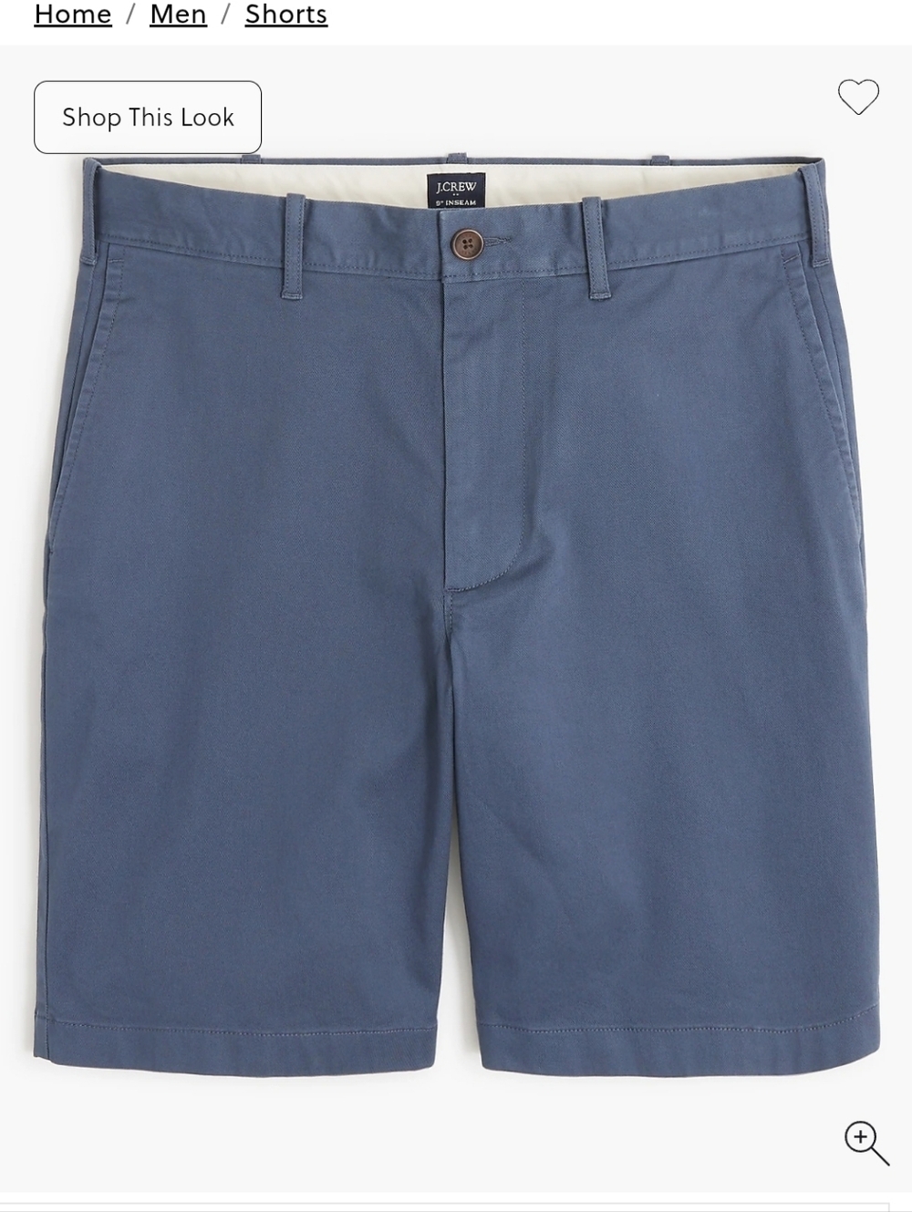 J. Crew Men’s Flat Front 9 Inch Flex Chino Shorts in Slate Blue